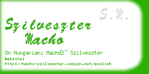 szilveszter macho business card